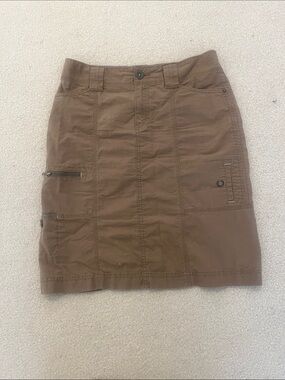 Eddie Bauer brown cargo skirt with blue lining